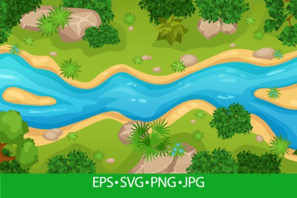 Cartoon Top View River Landscape with: A Practical Guide for Designers