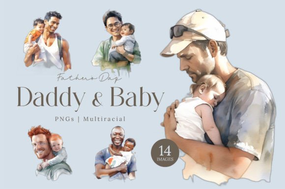 Celebrating Paternal Bonds: The Rise of Inclusive Father's Day Daddy and Baby Watercolor Art
