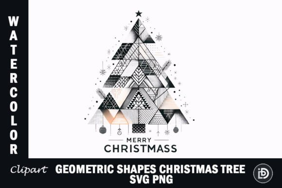 Geometric Shapes Christmas Tree SVG PNG