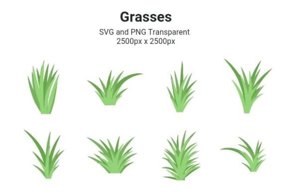 Green Grasses or Bushes: A Hand-Drawn Asset for Authentic Design