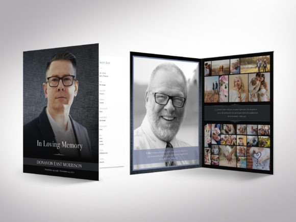 Tabloid Funeral Program Canva Template